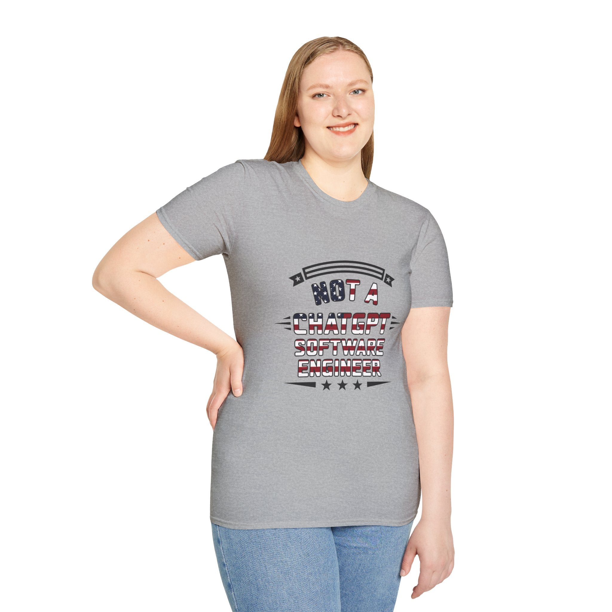 Not a ChatGPT Software Engineer Patriotic T-Shirt