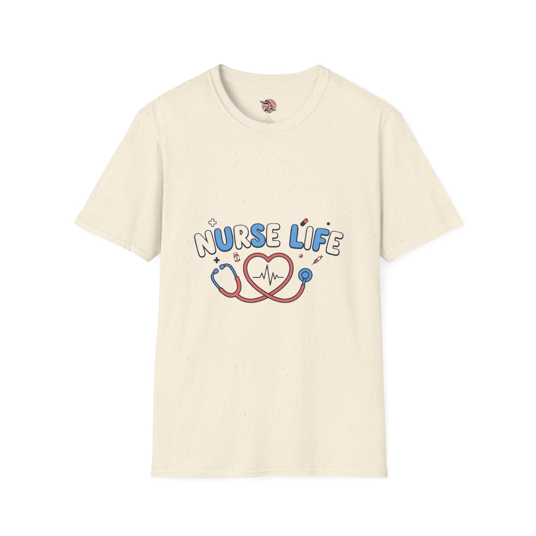 Nurse Life T-Shirt - Cute Heartbeat Stethoscope & Medical Icon Tee