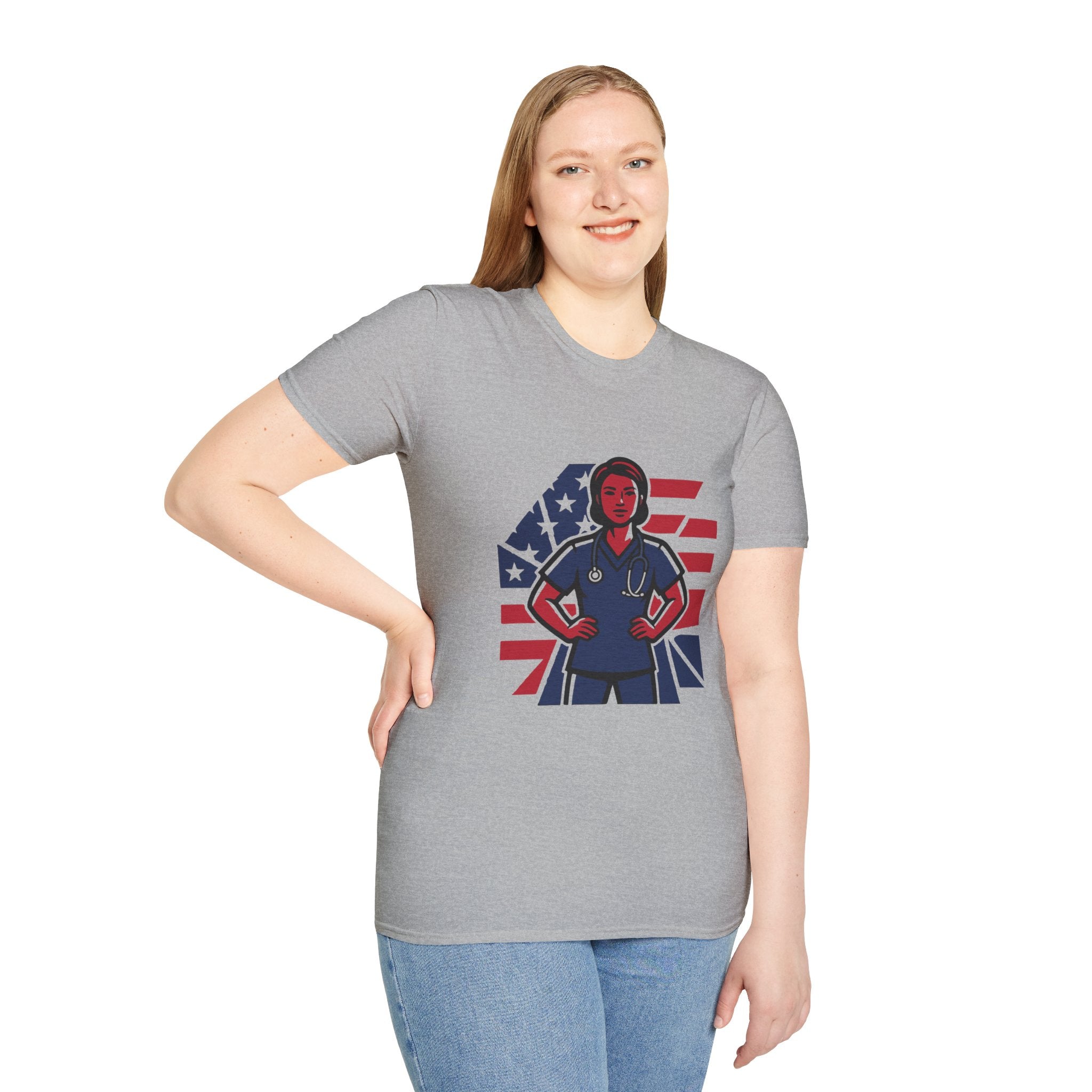 Patriotic American Nurse Hero T-Shirt