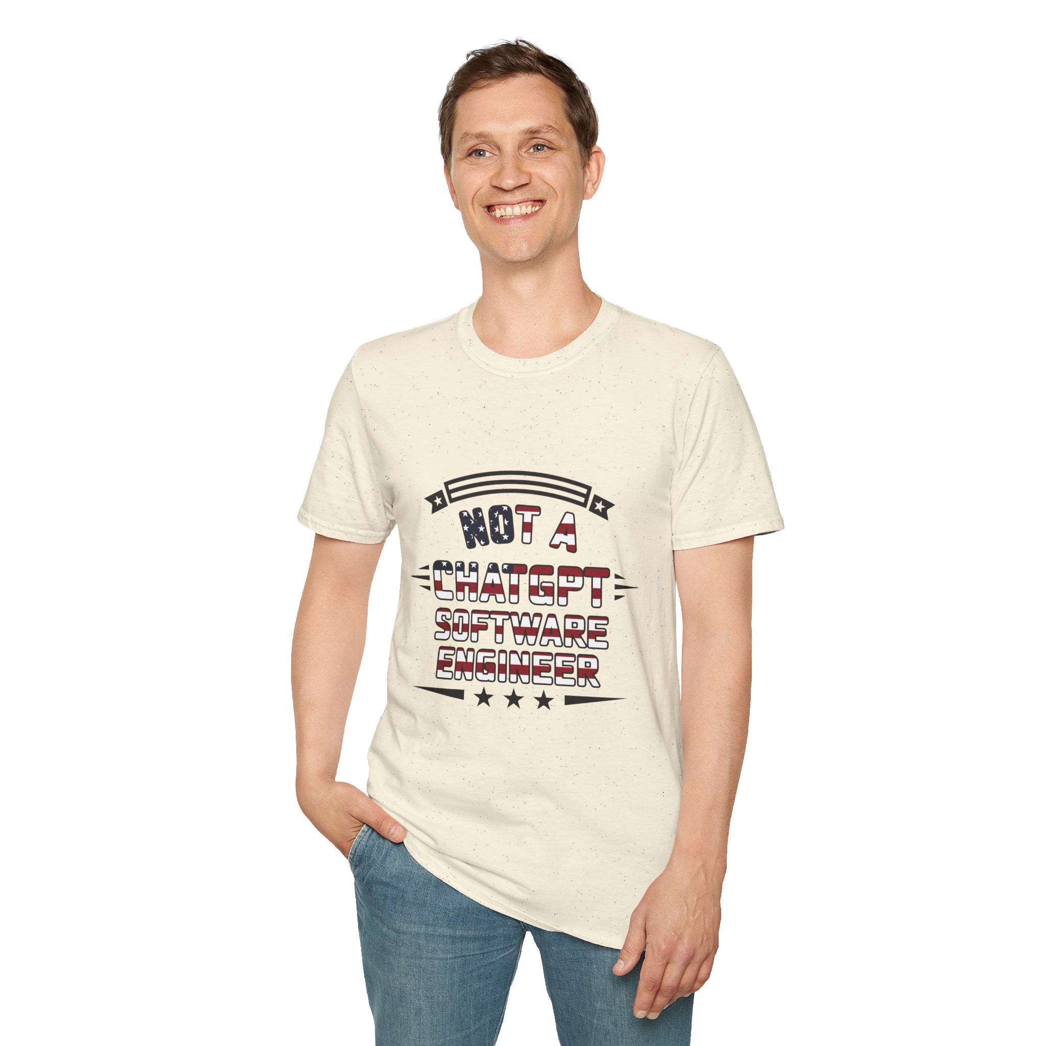 Not a ChatGPT Software Engineer Patriotic T-Shirt