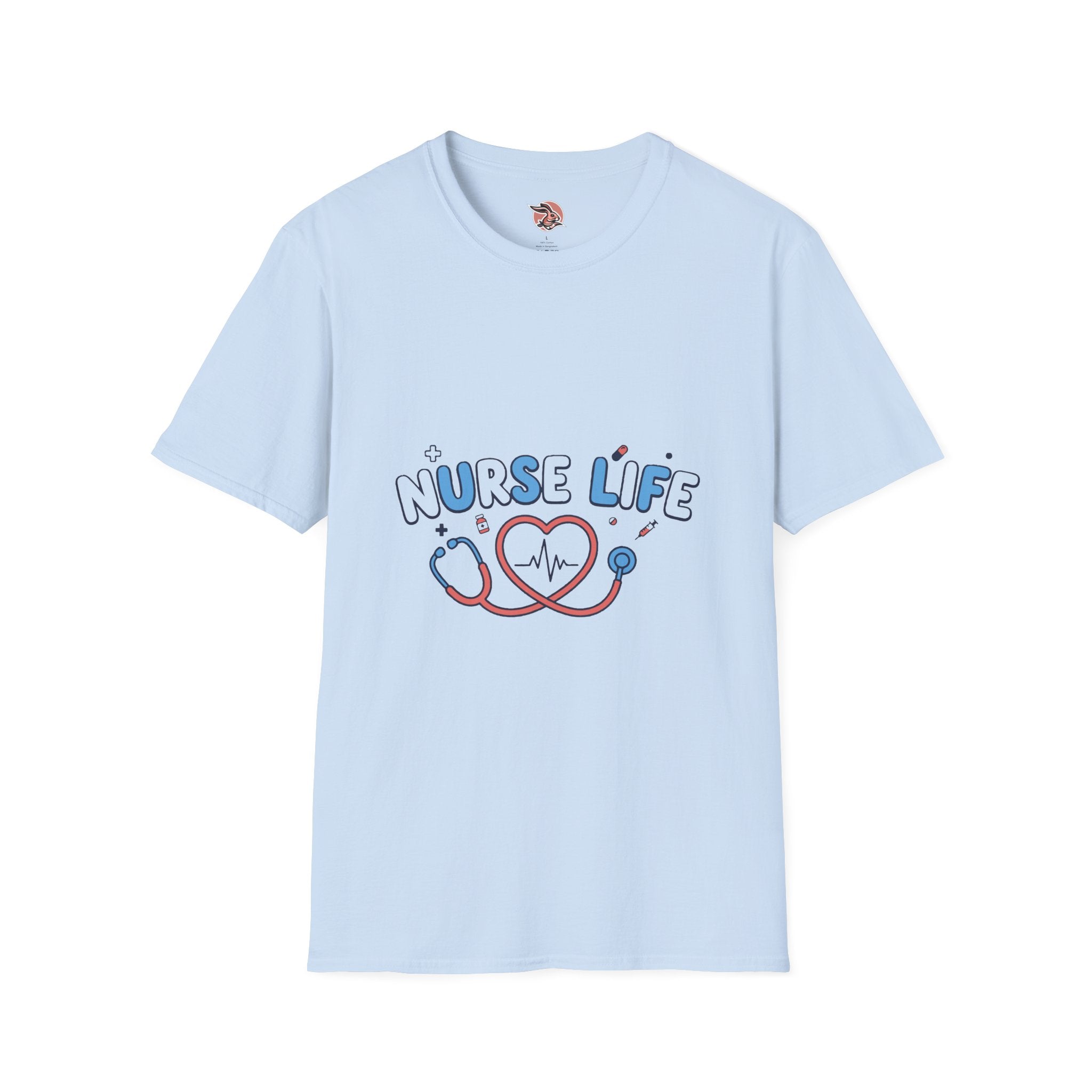 Nurse Life T-Shirt - Cute Heartbeat Stethoscope & Medical Icon Tee
