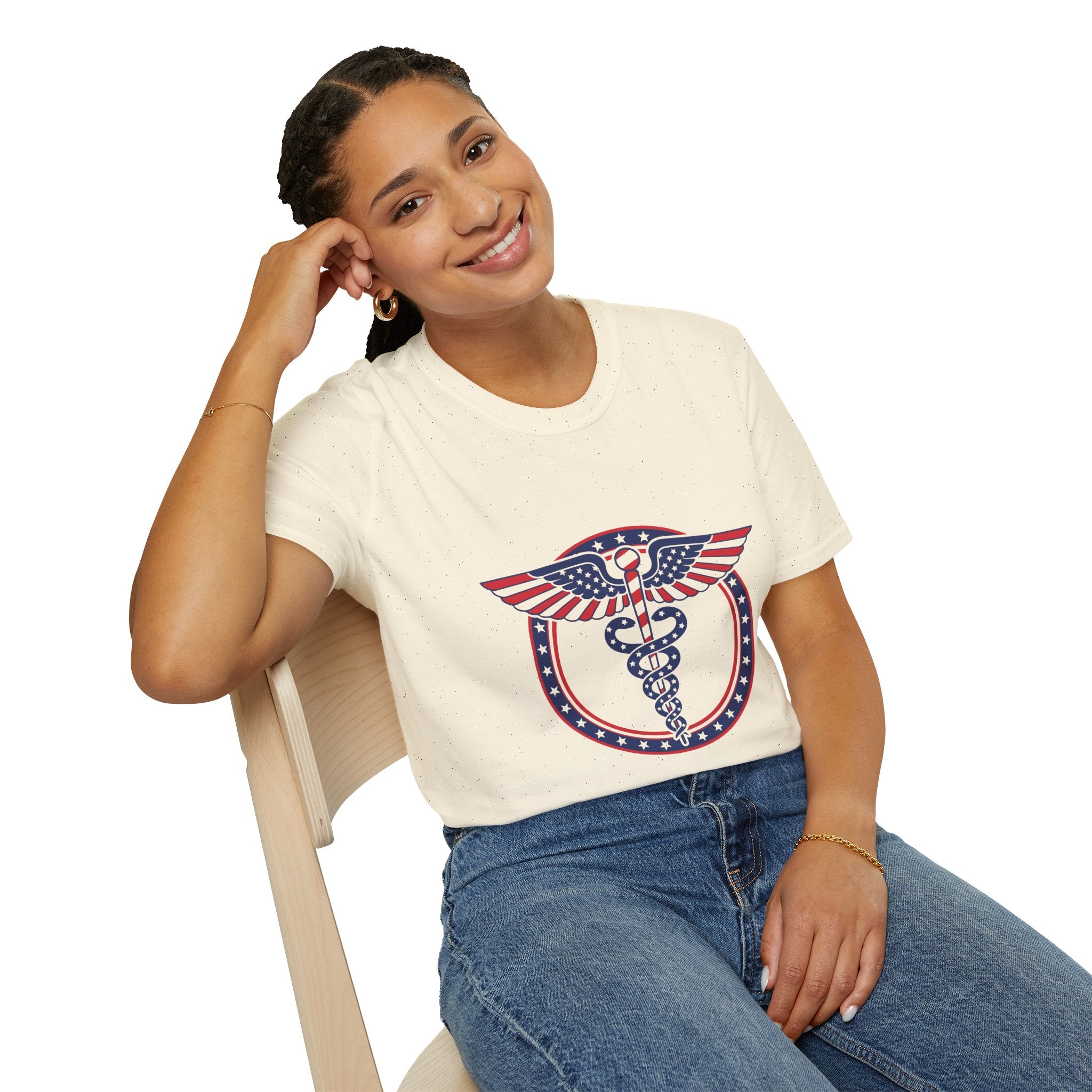 Patriotic Caduceus Medical Emblem T-Shirt