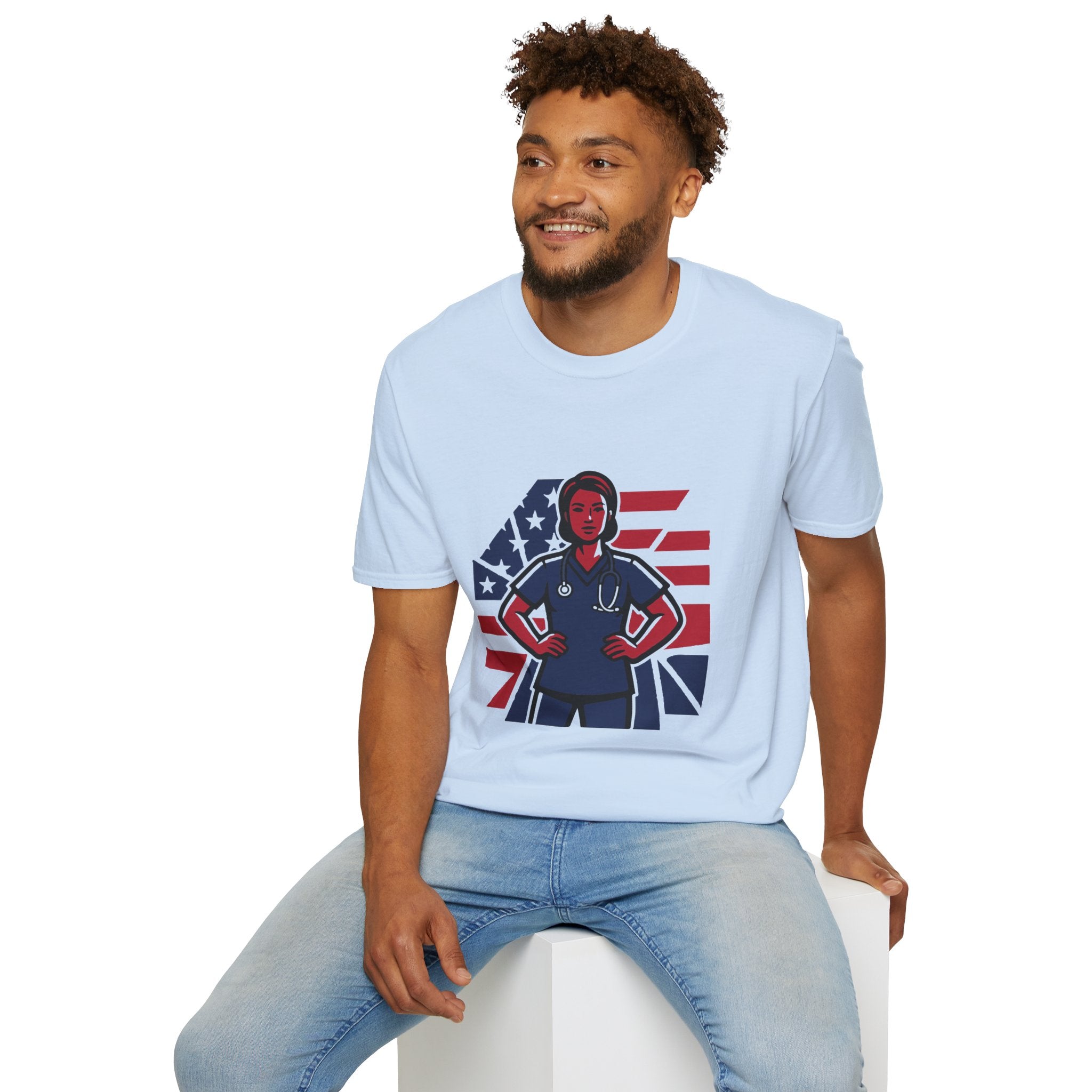 Patriotic American Nurse Hero T-Shirt