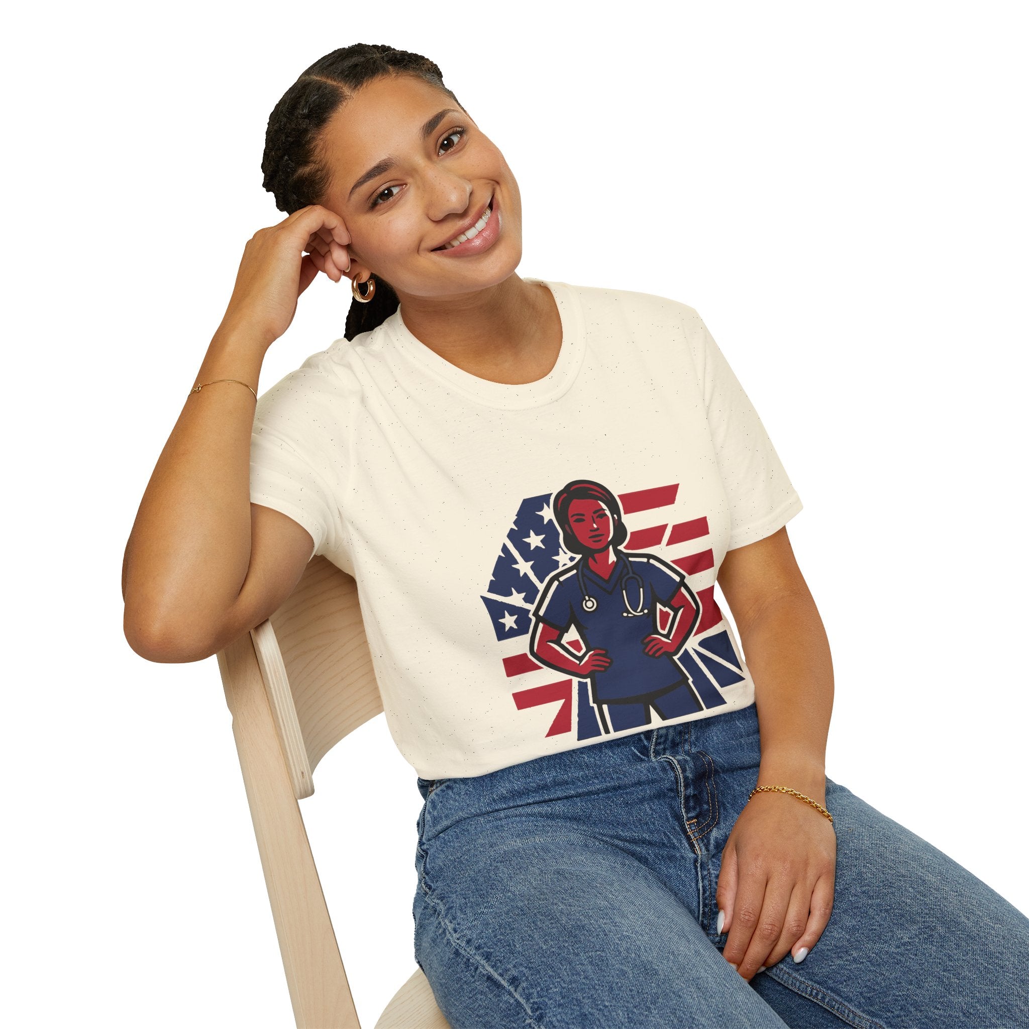 Patriotic American Nurse Hero T-Shirt