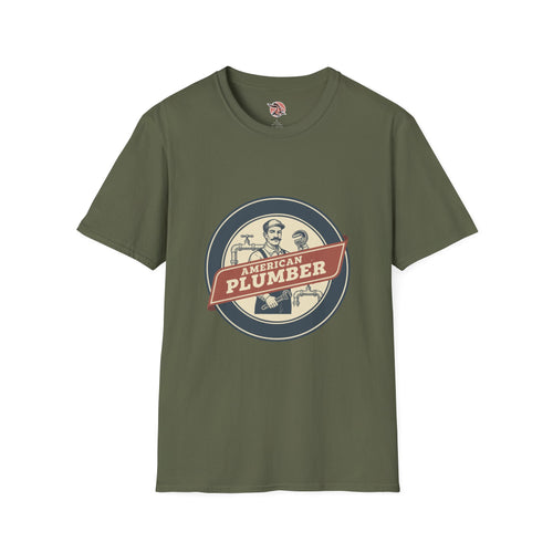 American Plumber | Vintage Tradesman Emblem T-Shirt