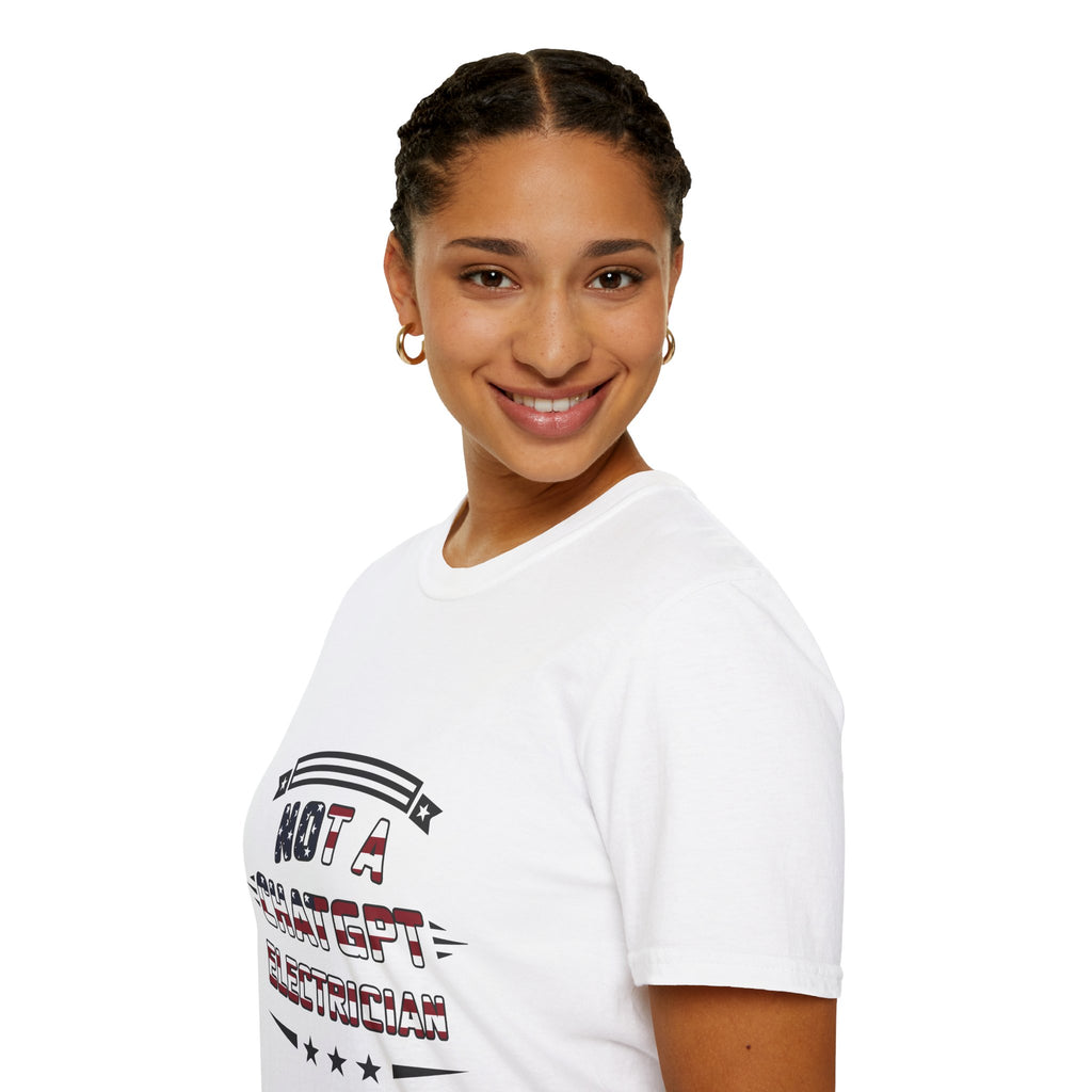Not a ChatGPT Electrician Patriotic T-Shirt