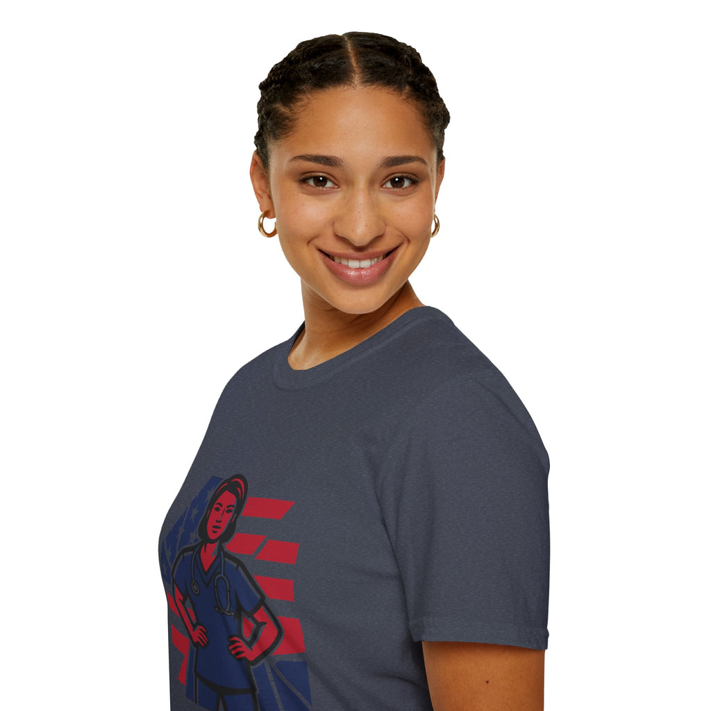 Patriotic American Nurse Hero T-Shirt