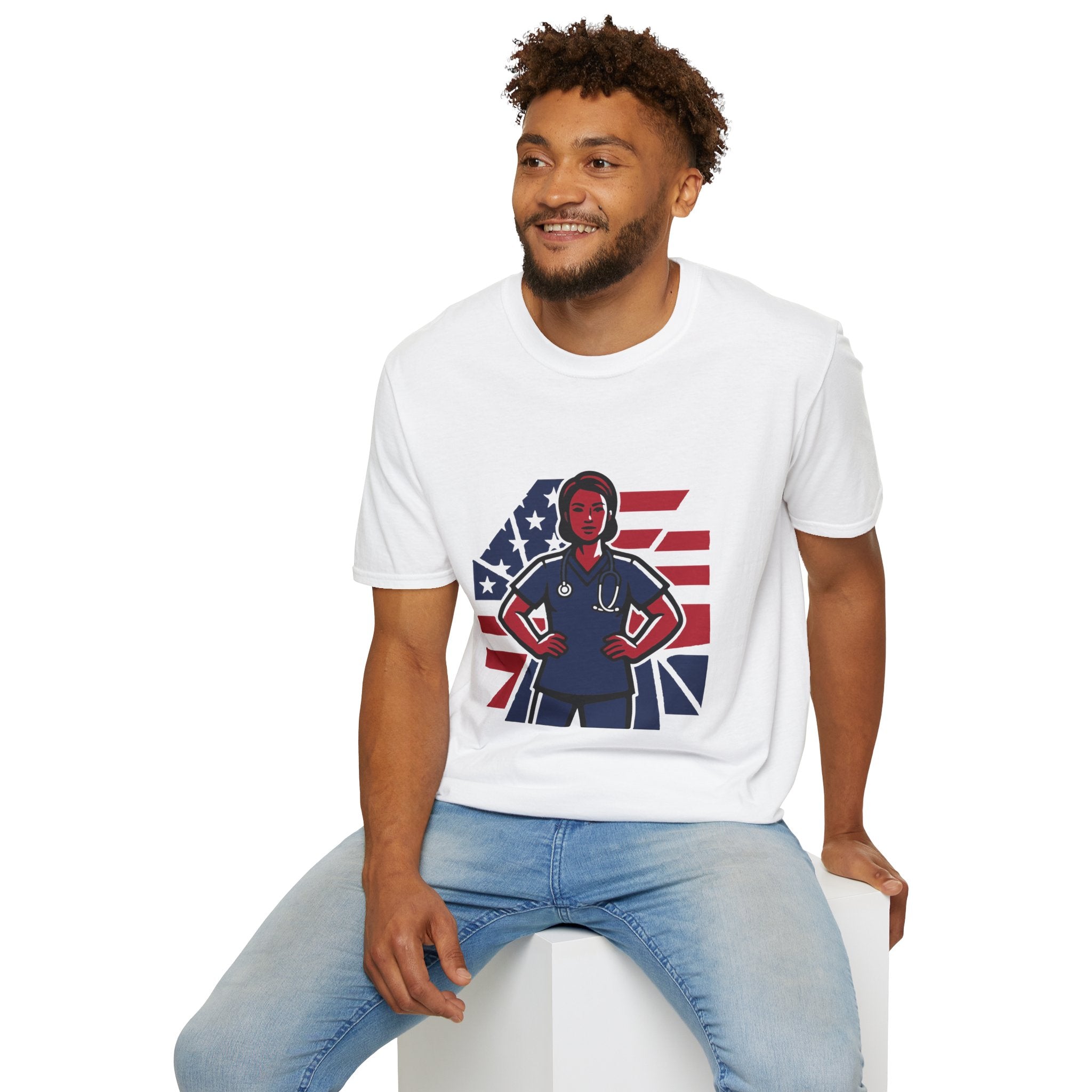 Patriotic American Nurse Hero T-Shirt