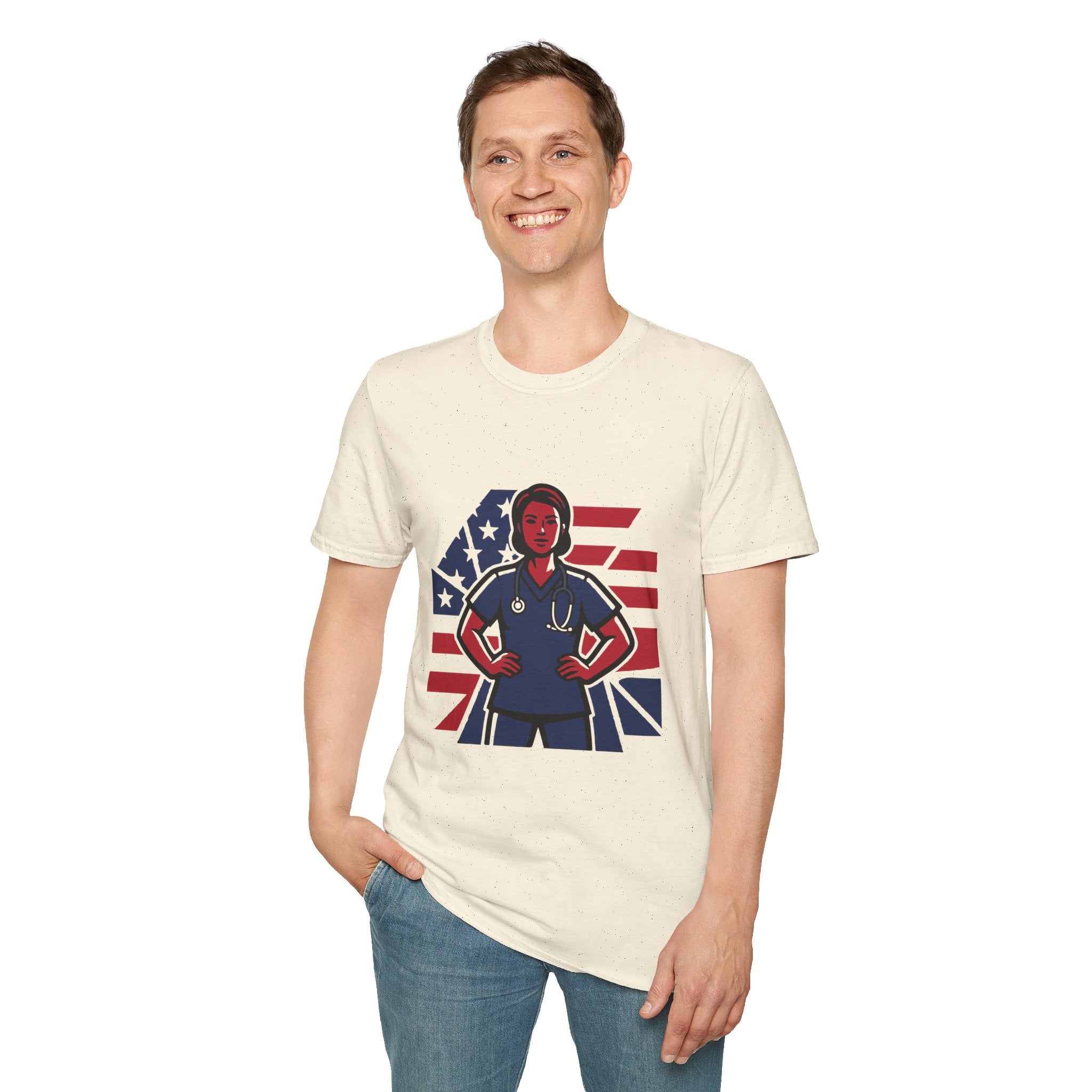 Patriotic American Nurse Hero T-Shirt