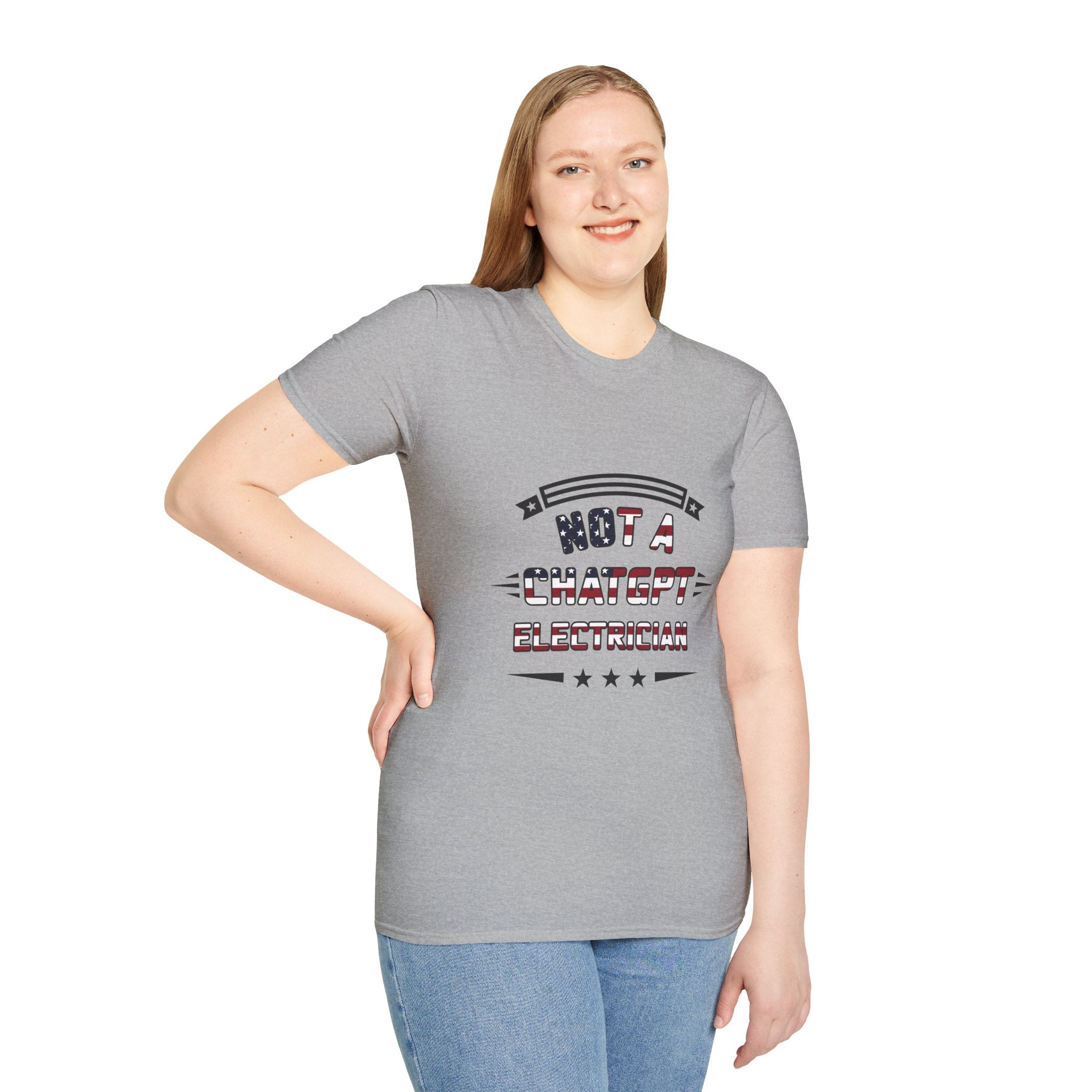 Not a ChatGPT Electrician Patriotic T-Shirt