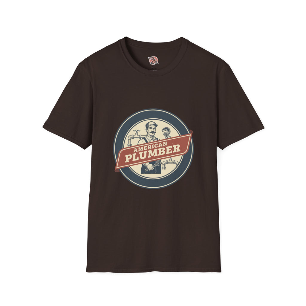 American Plumber | Vintage Tradesman Emblem T-Shirt