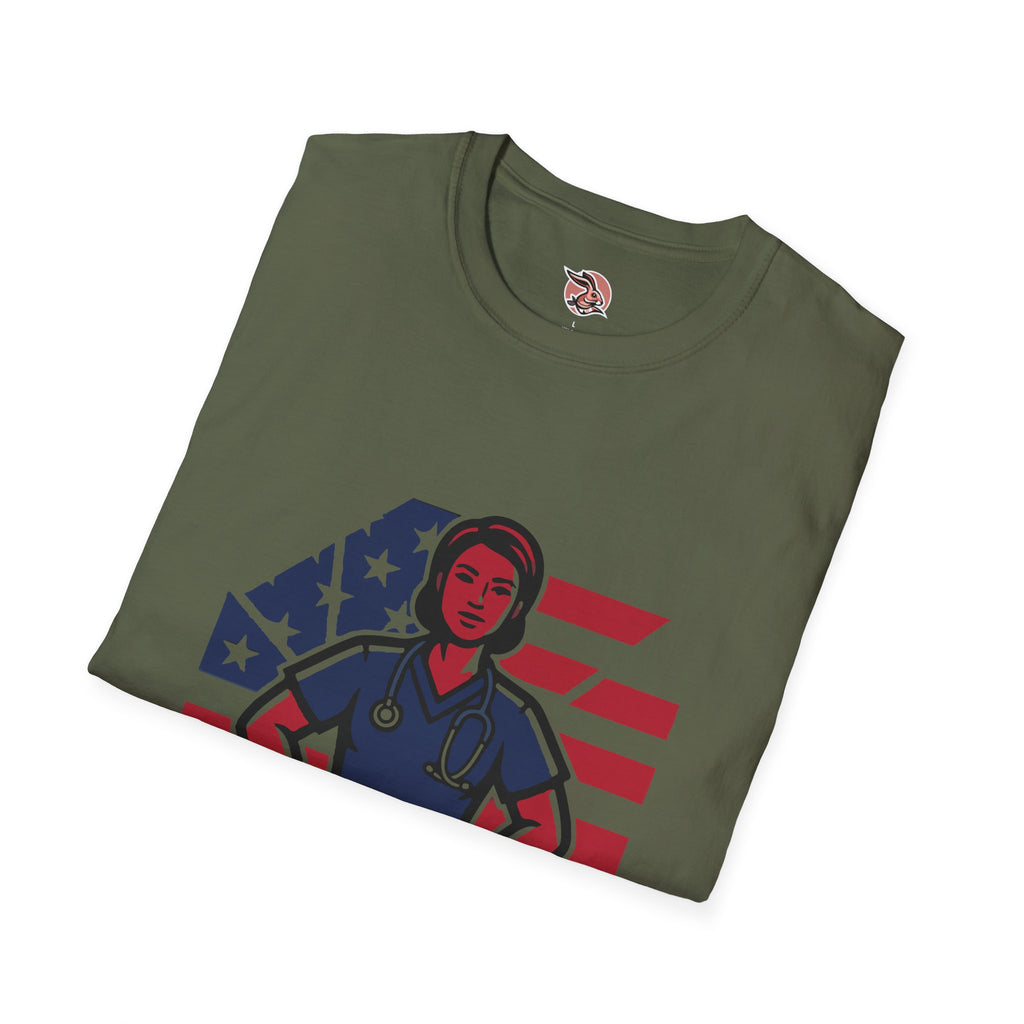 Patriotic American Nurse Hero T-Shirt